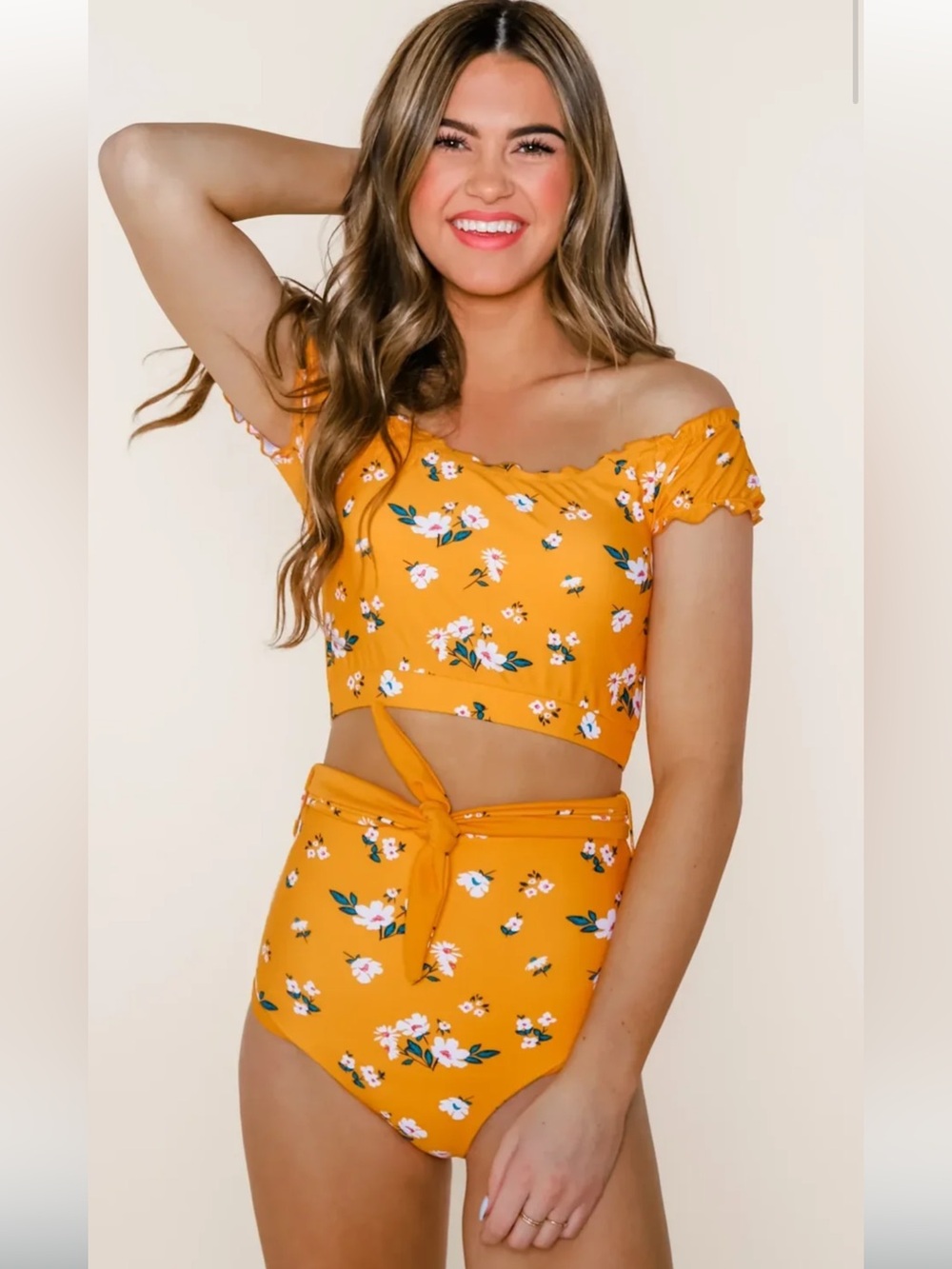 🌼🧡NWT CORAL REEF MO’OREA BOTTOMS W/TIE IN MANGO FLORAL🧡🌼